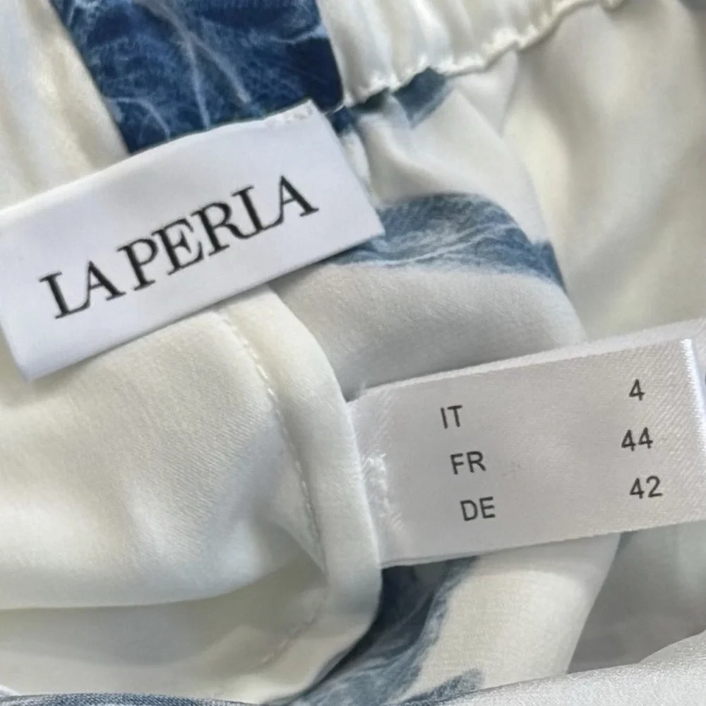 La Perla Floral 100% Silk Pajama Pants Cozy Feminine Dainty Special Occasion L - Picture 11 of 16